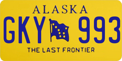 AK license plate GKY993