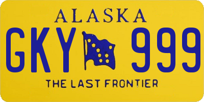 AK license plate GKY999