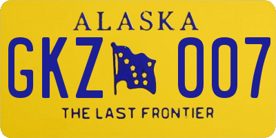 AK license plate GKZ007