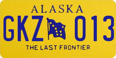 AK license plate GKZ013