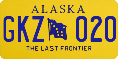 AK license plate GKZ020