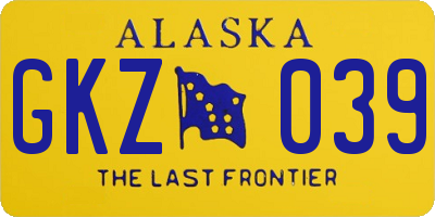 AK license plate GKZ039