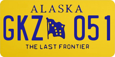 AK license plate GKZ051