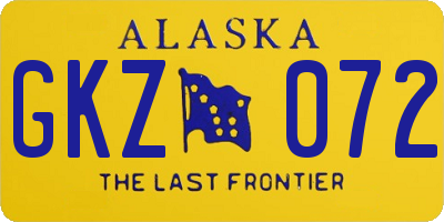 AK license plate GKZ072