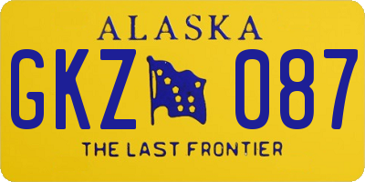 AK license plate GKZ087