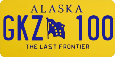 AK license plate GKZ100