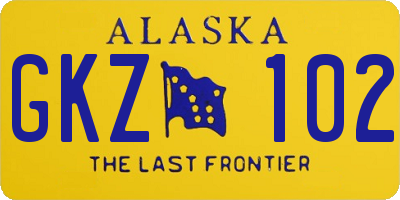 AK license plate GKZ102