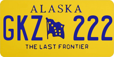 AK license plate GKZ222
