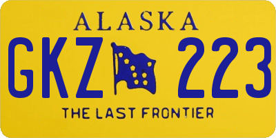 AK license plate GKZ223