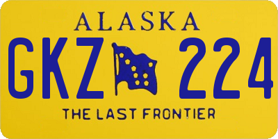 AK license plate GKZ224