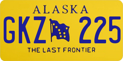 AK license plate GKZ225