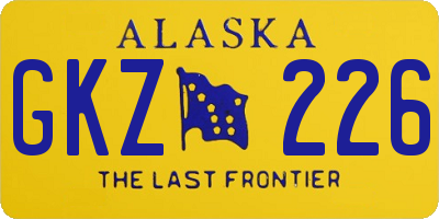 AK license plate GKZ226