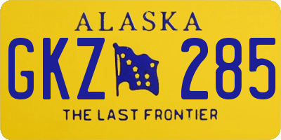AK license plate GKZ285