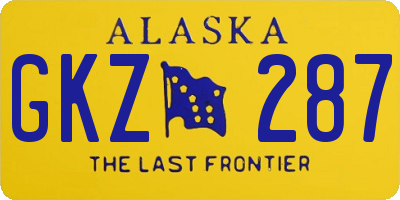 AK license plate GKZ287