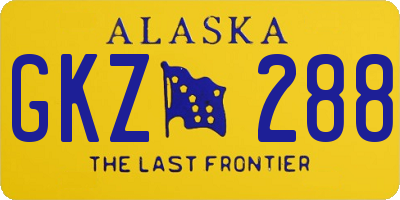 AK license plate GKZ288