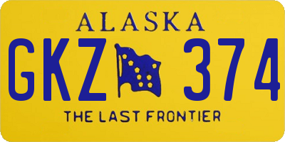AK license plate GKZ374