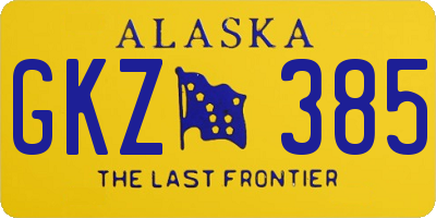 AK license plate GKZ385