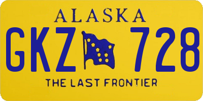 AK license plate GKZ728