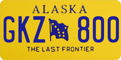 AK license plate GKZ800