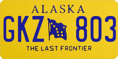 AK license plate GKZ803