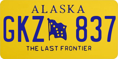 AK license plate GKZ837