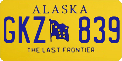 AK license plate GKZ839