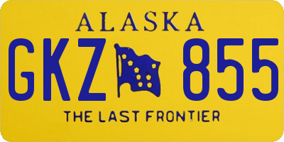 AK license plate GKZ855