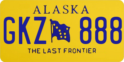 AK license plate GKZ888
