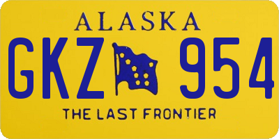AK license plate GKZ954