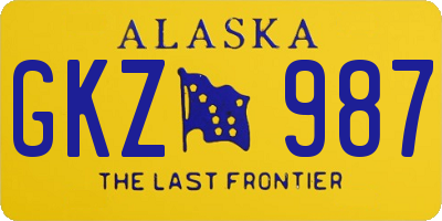 AK license plate GKZ987
