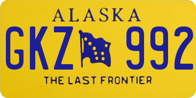 AK license plate GKZ992