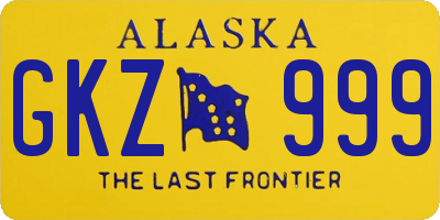 AK license plate GKZ999