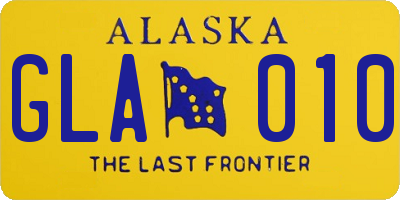 AK license plate GLA010