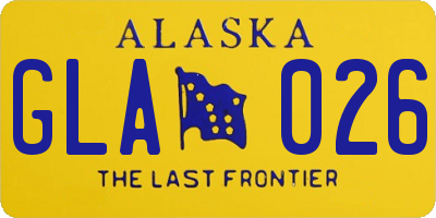 AK license plate GLA026