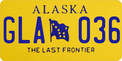 AK license plate GLA036