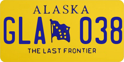 AK license plate GLA038