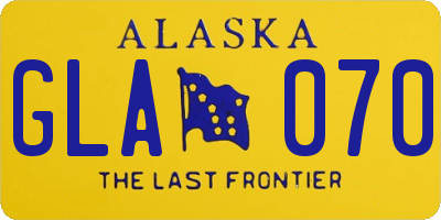 AK license plate GLA070