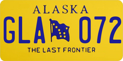 AK license plate GLA072