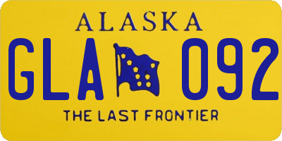 AK license plate GLA092