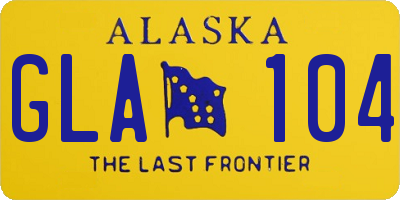 AK license plate GLA104