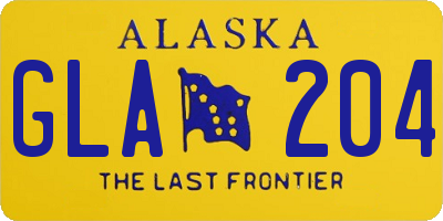 AK license plate GLA204