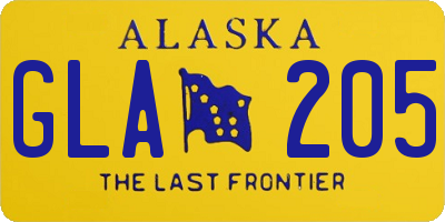 AK license plate GLA205