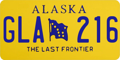 AK license plate GLA216