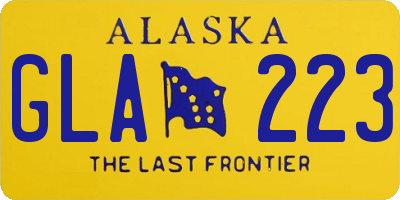 AK license plate GLA223