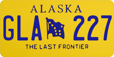 AK license plate GLA227