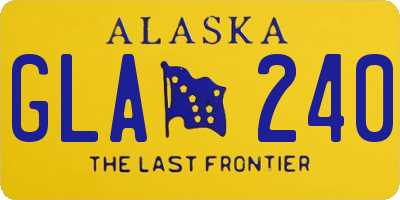 AK license plate GLA240