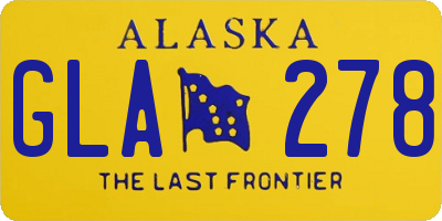 AK license plate GLA278