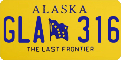 AK license plate GLA316