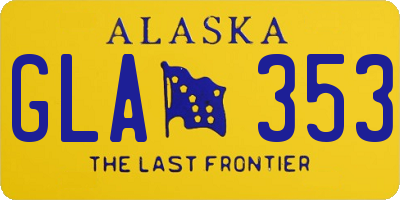 AK license plate GLA353