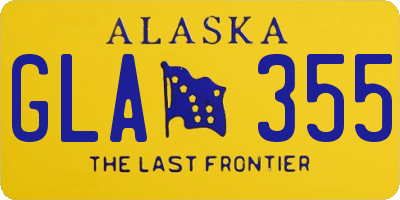 AK license plate GLA355